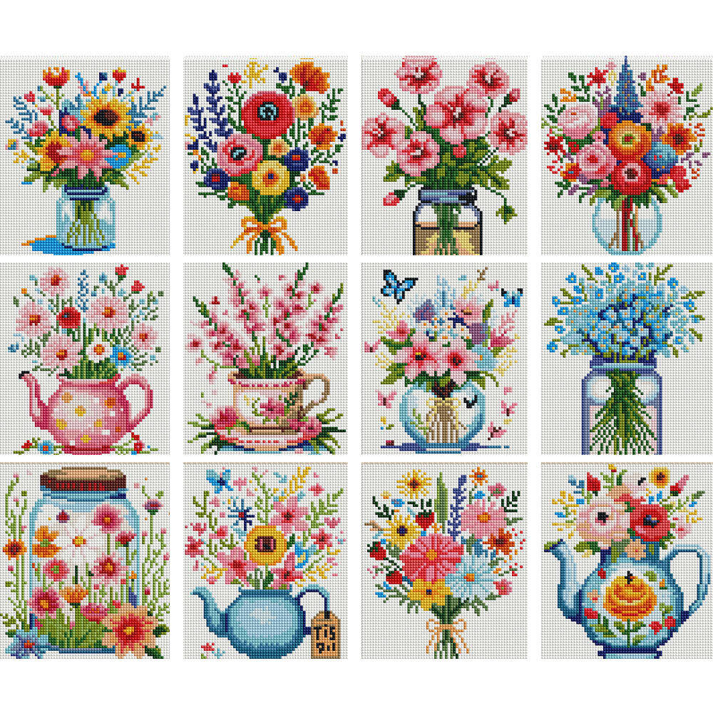 Florist Supply Vases - EverShine 5D الماس اللوحة الكلب القط